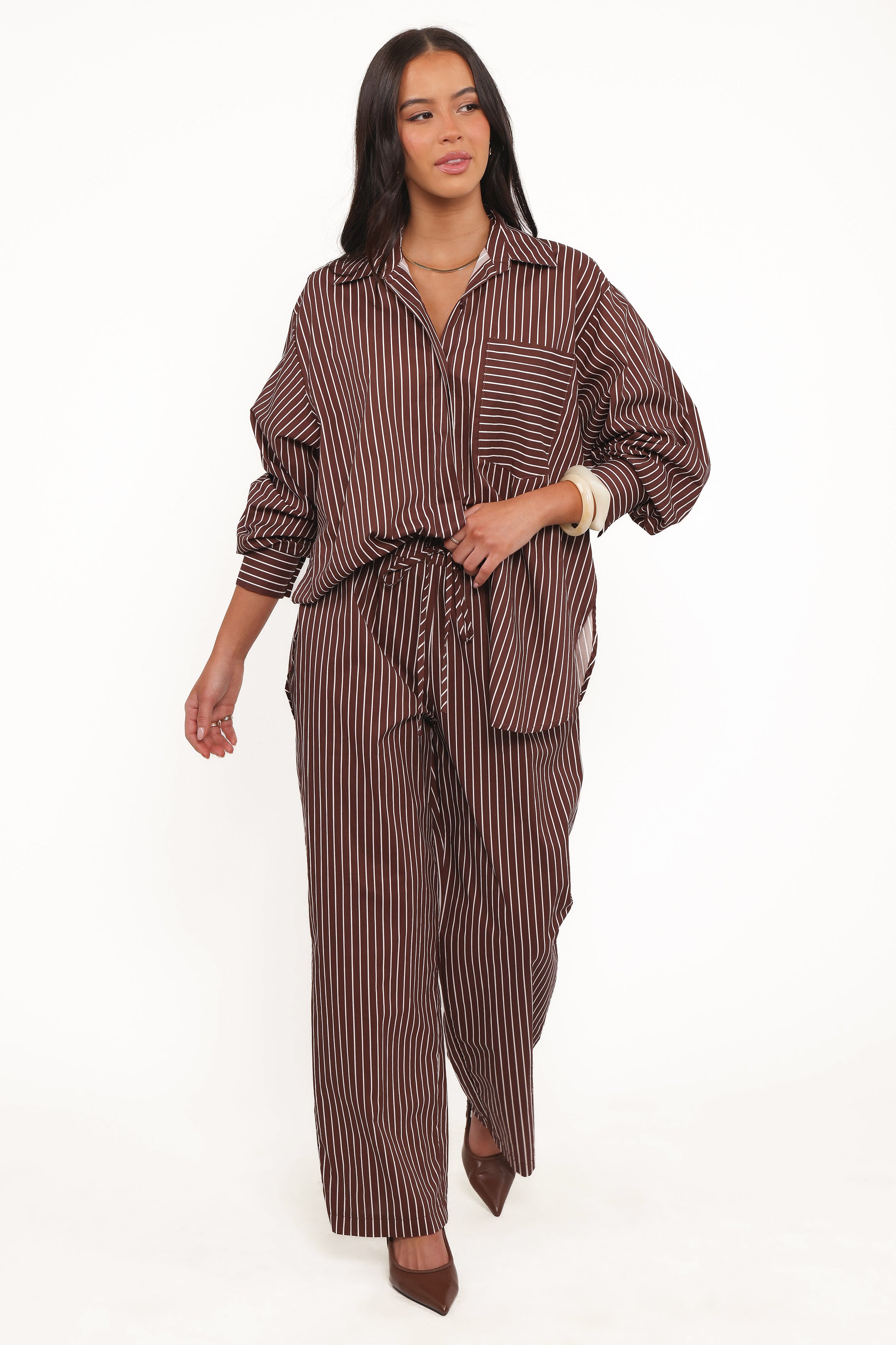 Darya Pants - Chocolate Stripe