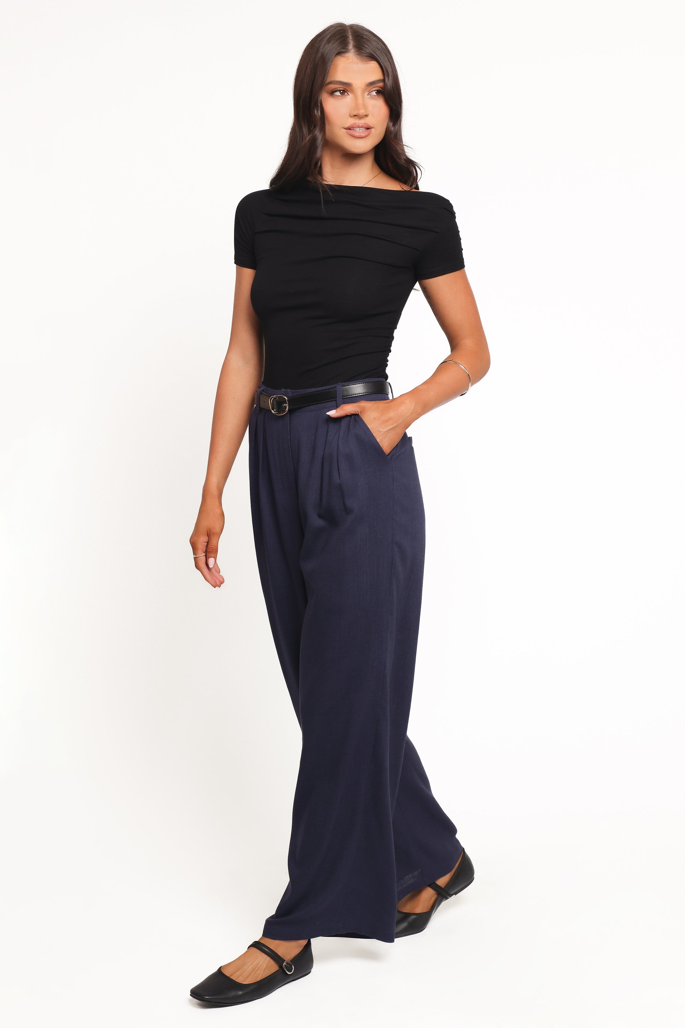 Dean Linen Pants - Navy