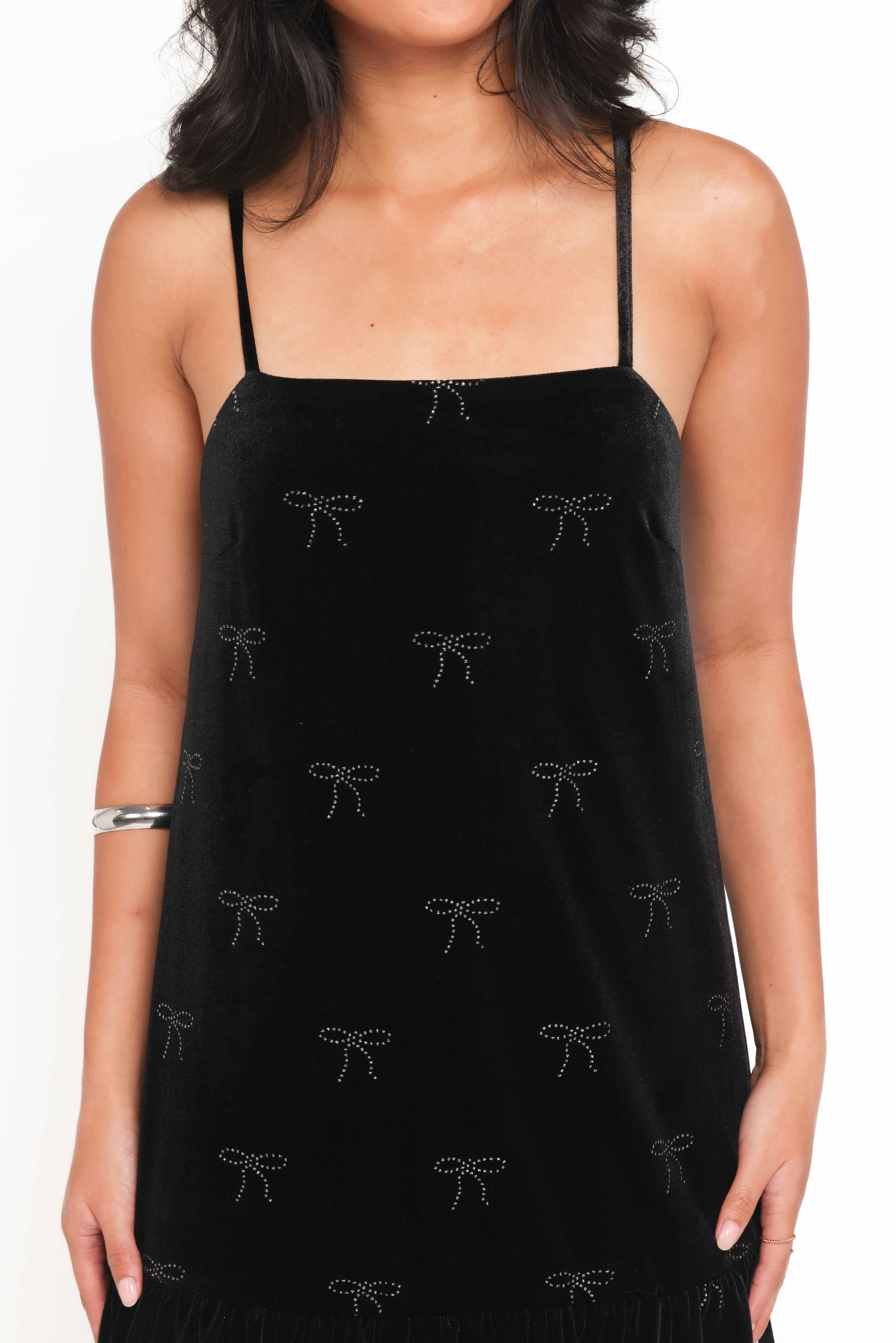 Eileen Mini Dress - Black Velvet