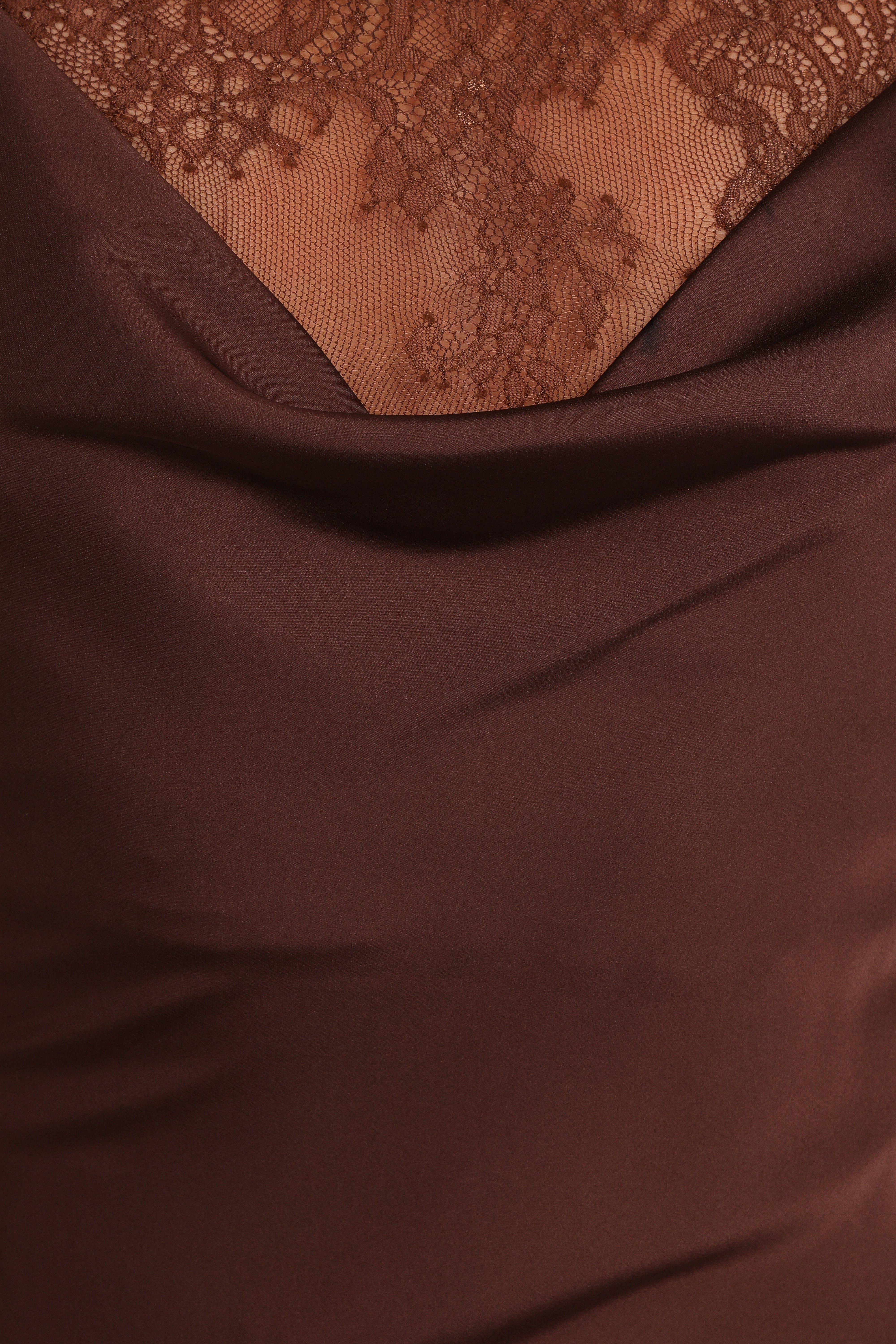 Evana Lace Maxi Dress - Brown