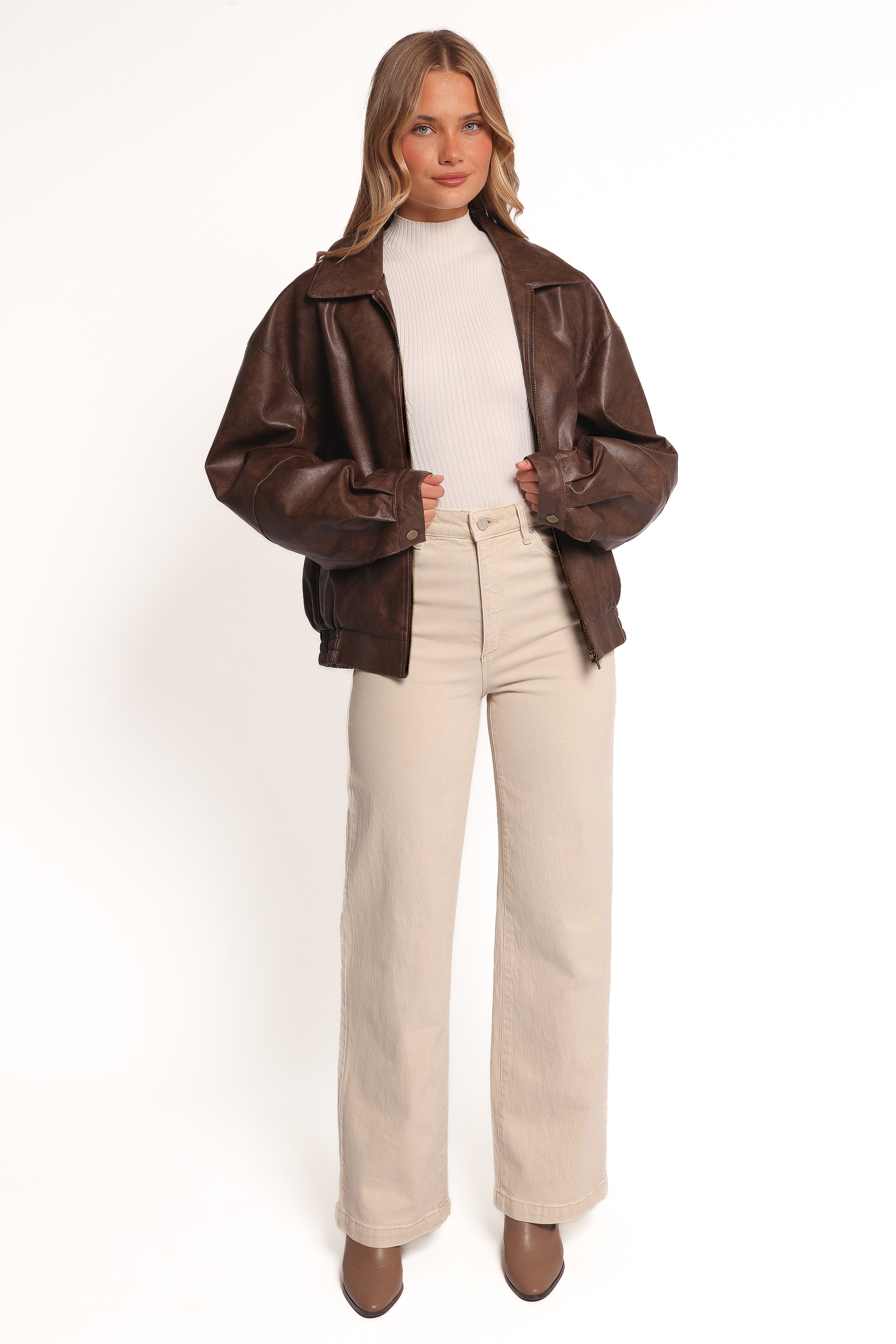 Zoe Bomber Jacket - Brown