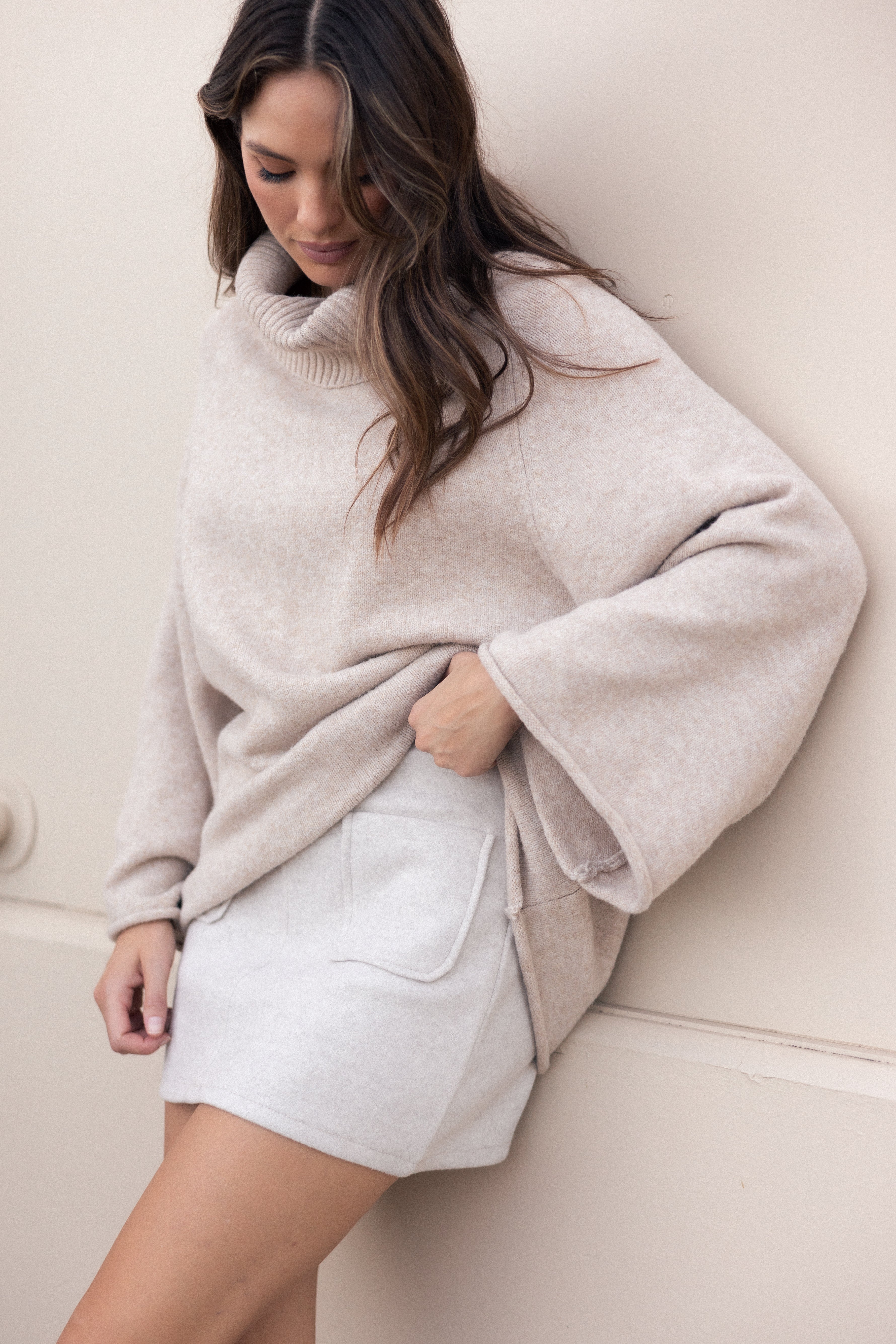 KNITWEAR Bindy Cowlneck Knit Sweater - Oatmeal