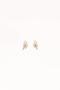 Louisa Bow Earrings - Gold/Pearl