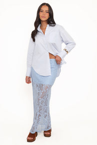 Brittany Lace Maxi Skirt - Blue