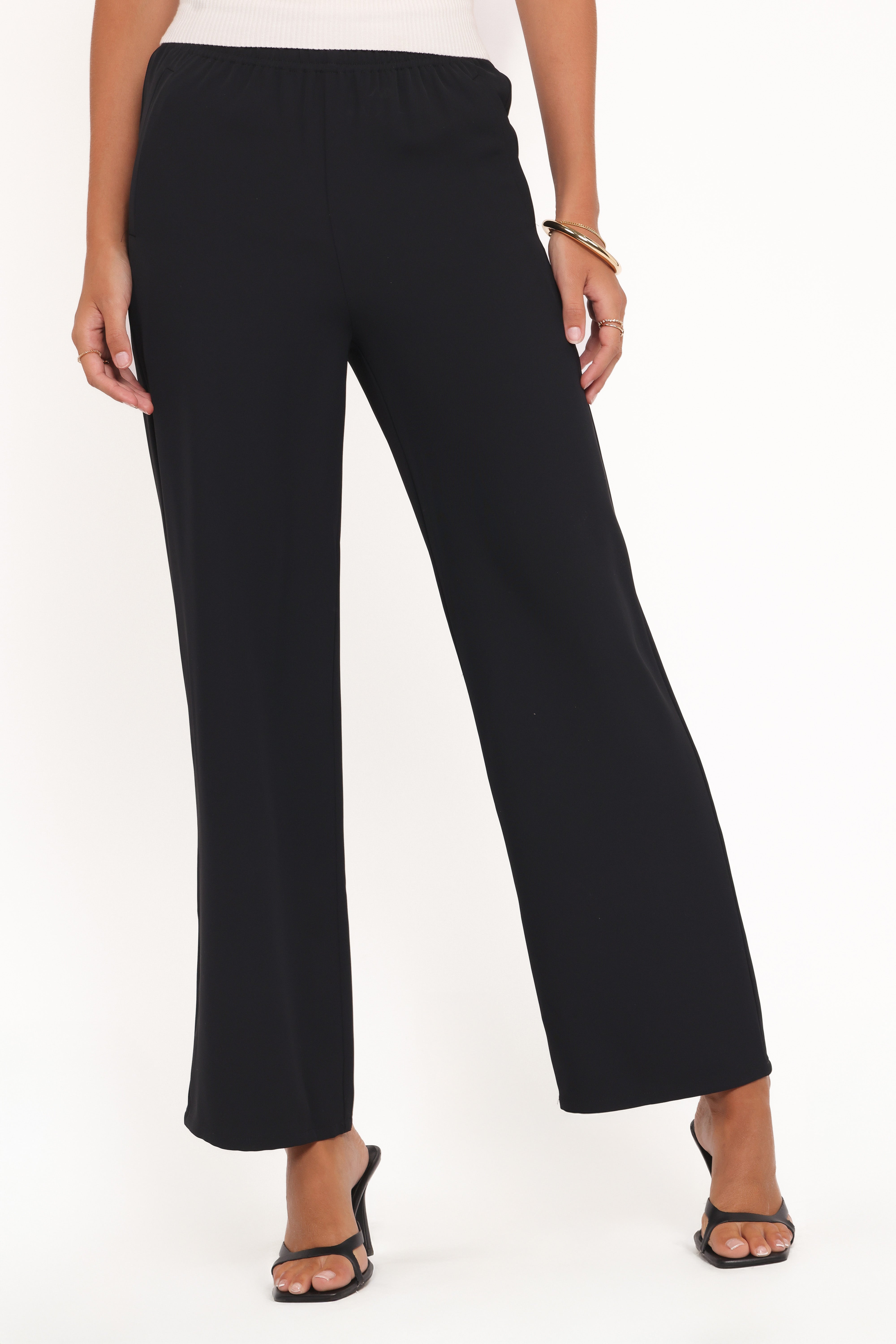 Clark Crepe Wide Leg Pant - Black