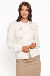 Cleo Floral Cardigan - Cream