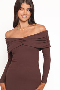 Danica Mini Dress - Chocolate Brown