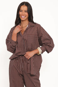 Darya Shirt - Chocolate Stripe