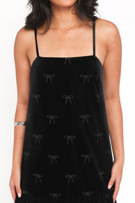 Eileen Mini Dress - Black Velvet