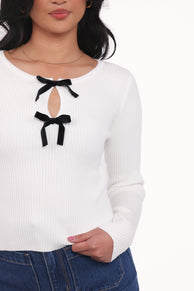 Elba Knit Top - White