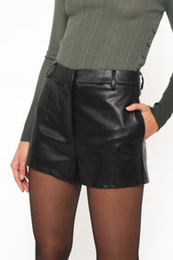 Fable Leather Shorts - Black