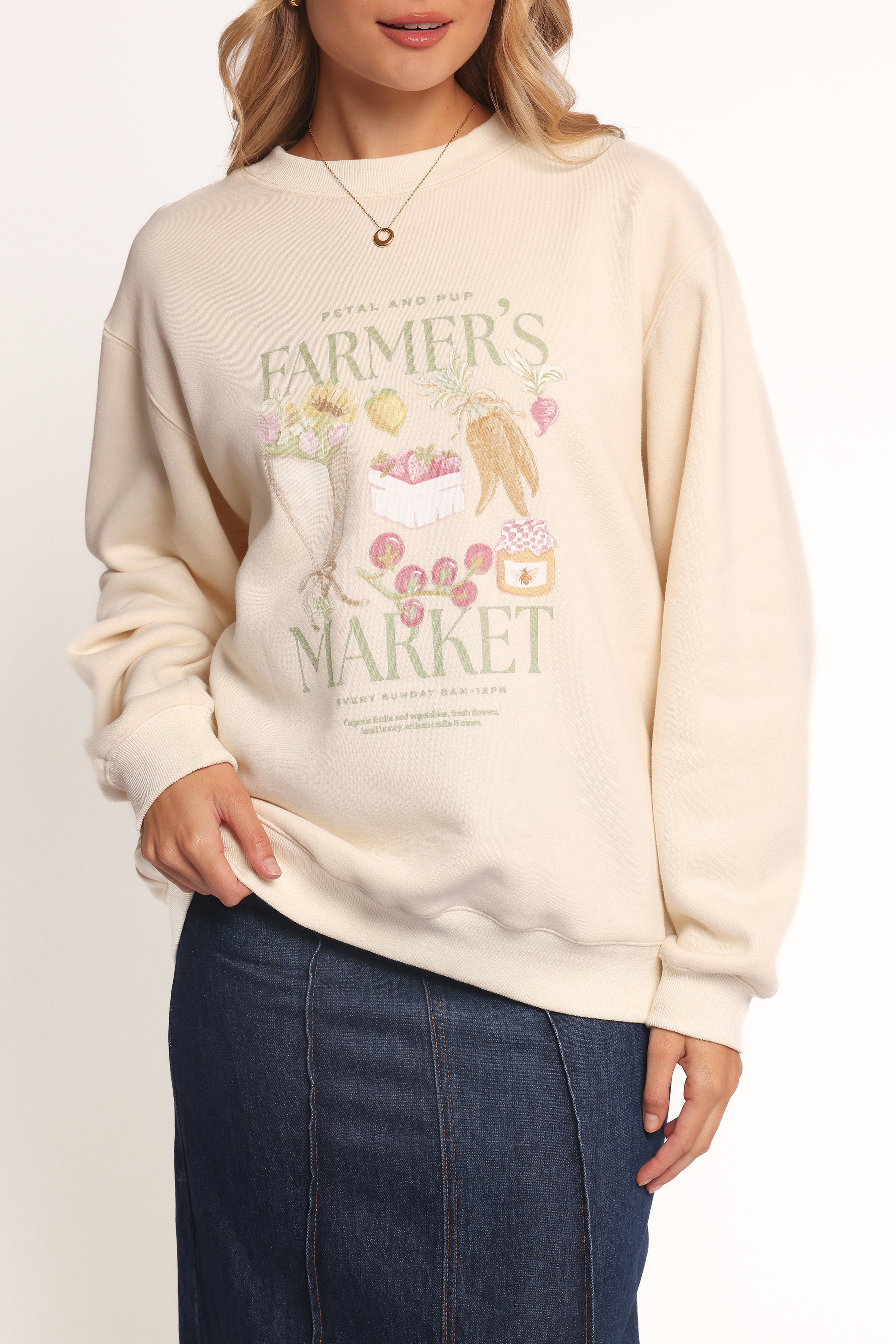 Farmers Market Sweatshirt - Cream