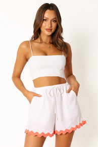 Harry Shorts - White/Melon