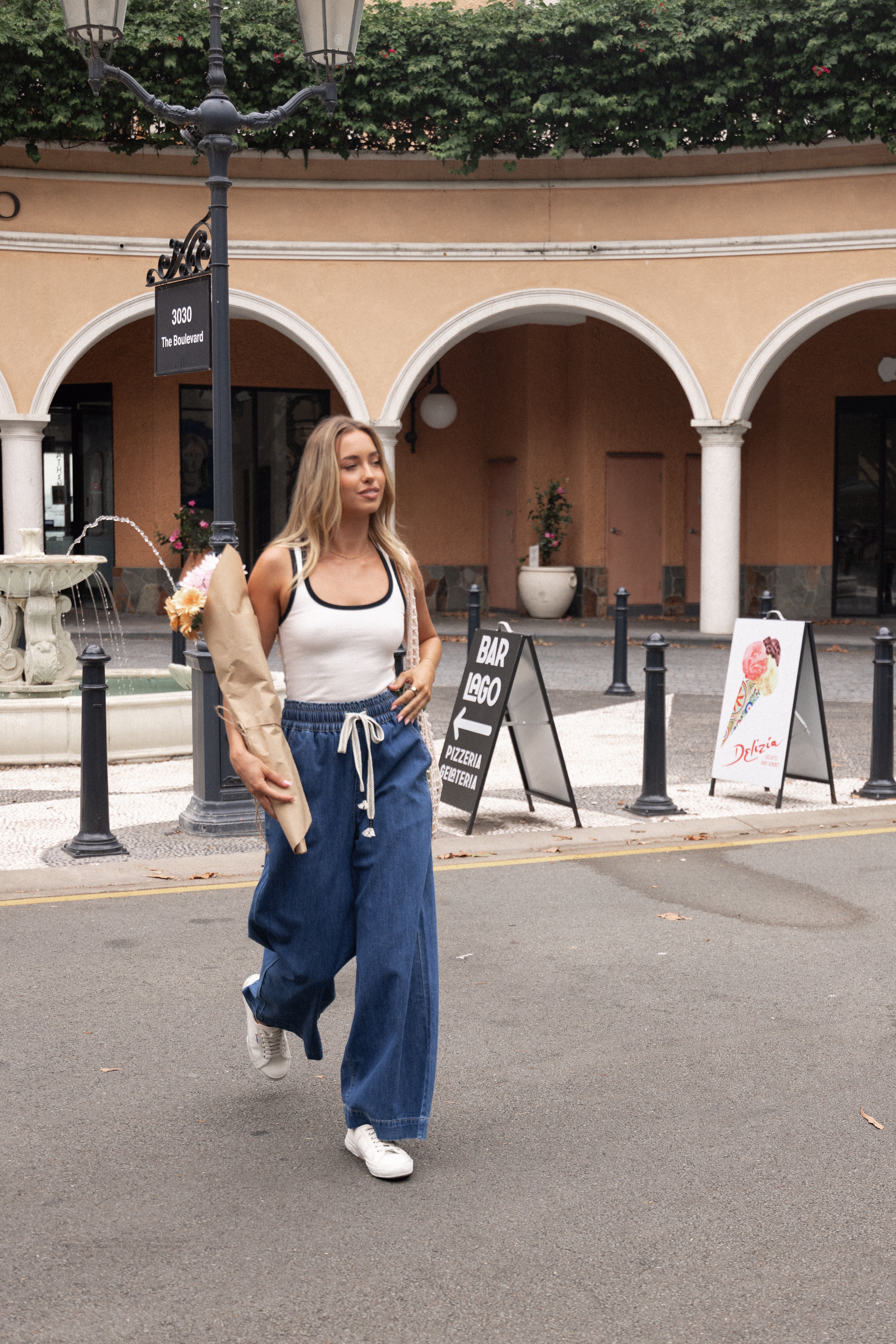 Jenni Wide Leg Pant - Denim