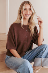 Lilith Knit Top - Chocolate Brown