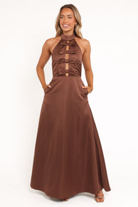 Norva Maxi Dress - Brown