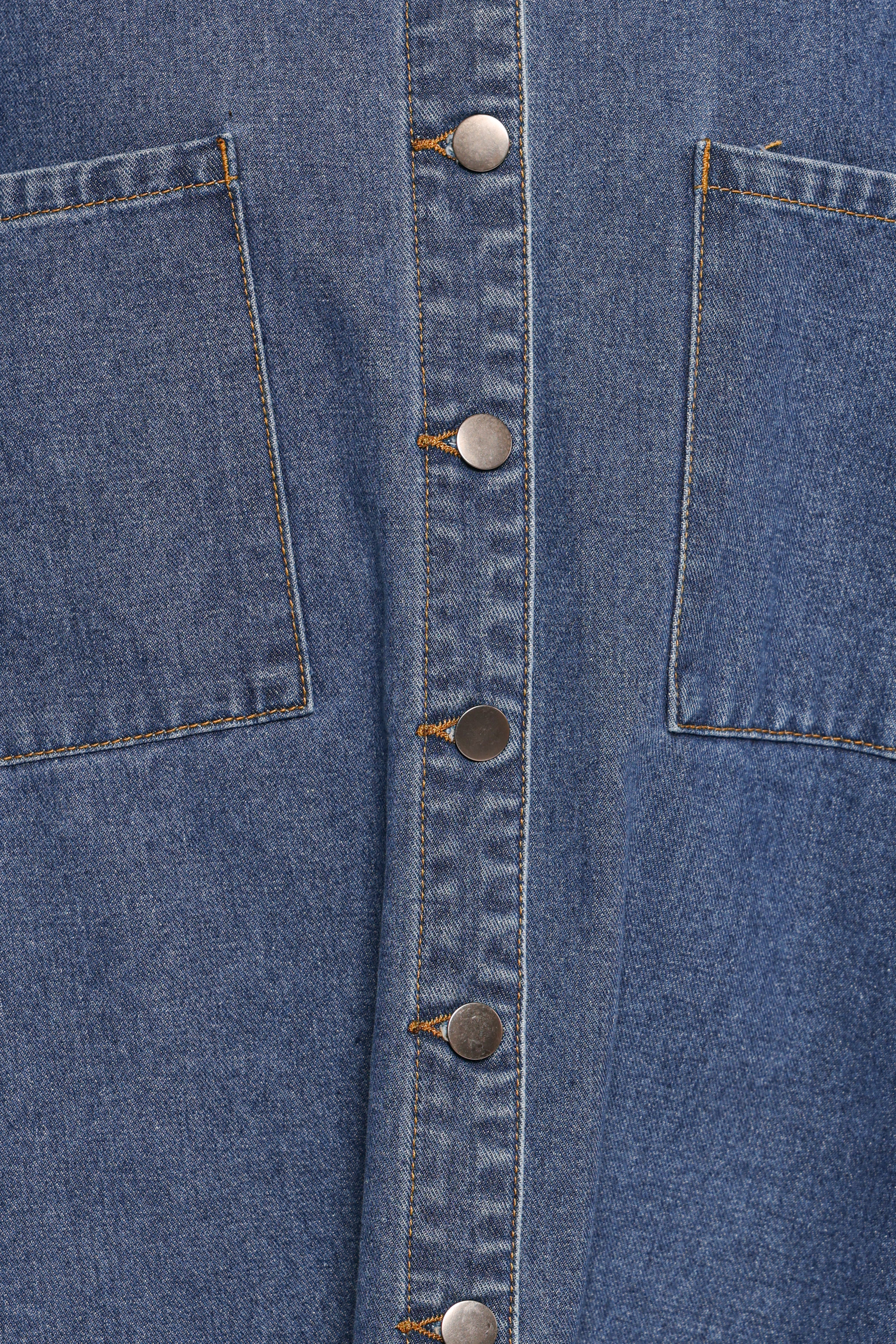 Twiggy Frayed Edge Denim Shacket - Denim