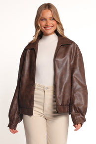 Zoe Bomber Jacket - Brown