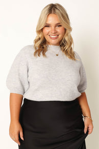 Petal and Pup USA KNITWEAR Noah Knit Sweater - Light Heather Grey