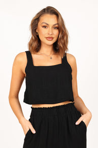 Petal and Pup USA TOPS Eleanor Cropped Top - Black